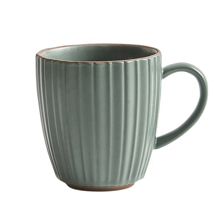 Unique Striped Glazed Ceramic Coffee Mug