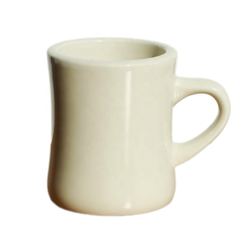 350ML Nordic Ceramic Coffee Cup Cream Reusable Portable Waisted Mug with Handle