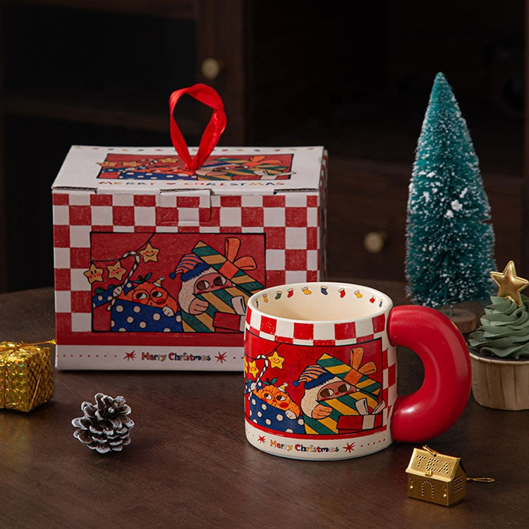 Cup with Christmas Gift Box