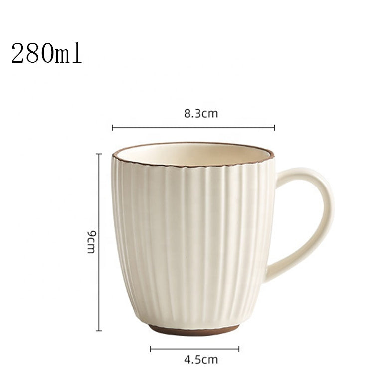 Unique Striped Glazed Ceramic Coffee Mug