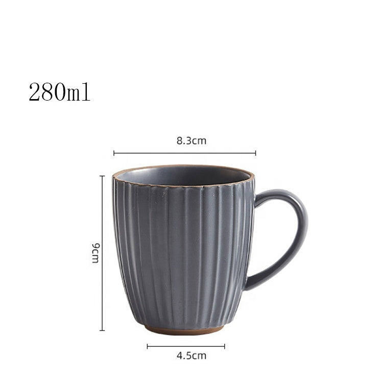 Unique Striped Glazed Ceramic Coffee Mug