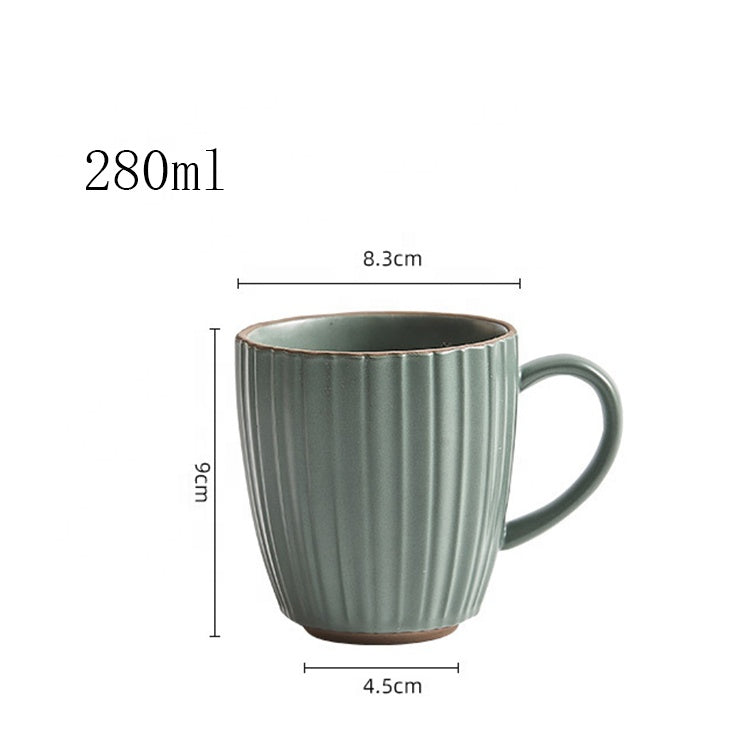 Unique Striped Glazed Ceramic Coffee Mug