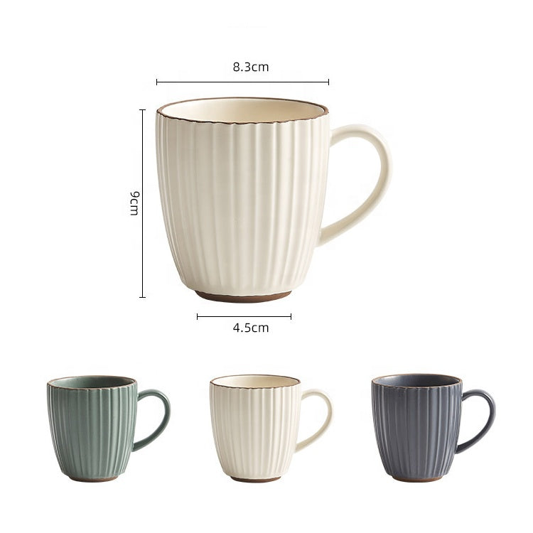 Unique Striped Glazed Ceramic Coffee Mug