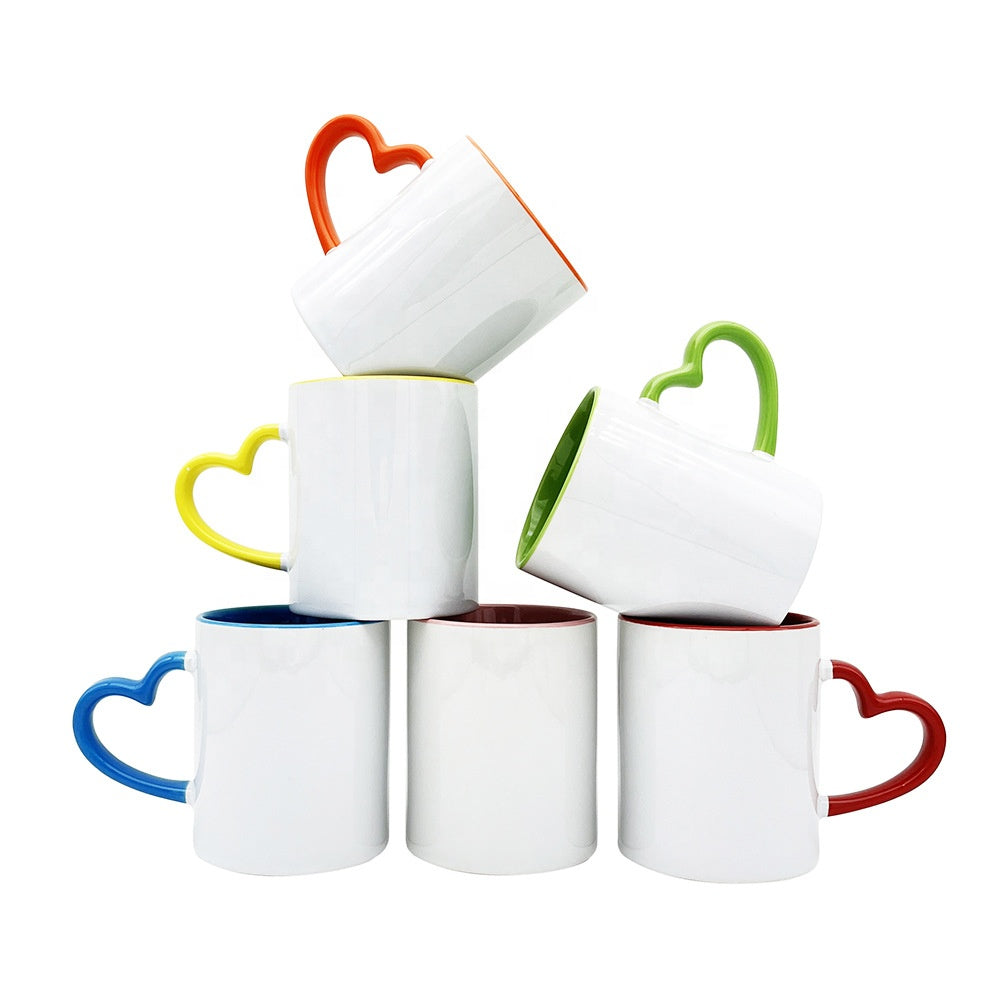 Ceramic Coffee Mug with Colorful Handle