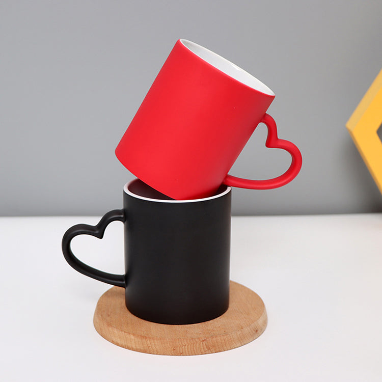 11oz Mugs with Heart Handle