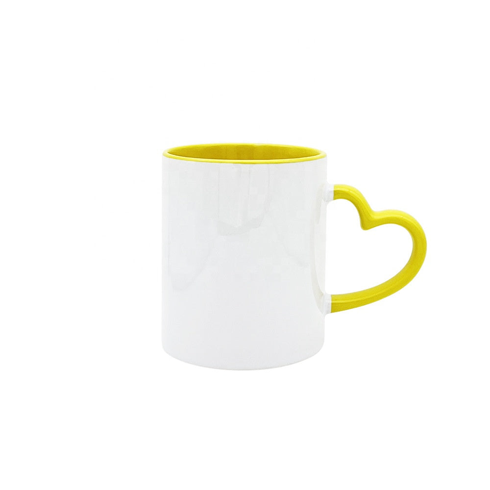 Ceramic Coffee Mug with Colorful Handle