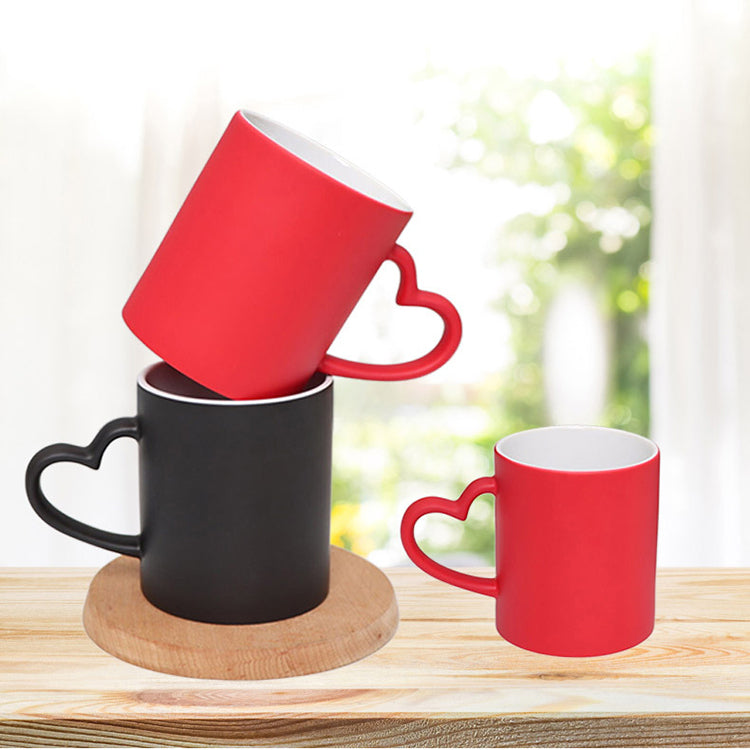 11oz Mugs with Heart Handle